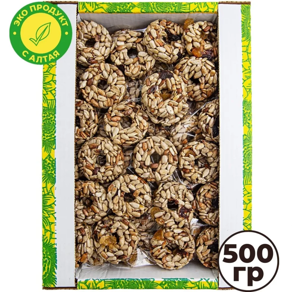  Козинаки из подсолнечника с медом и сухофруктами "Зачетные" 500г в Чехове