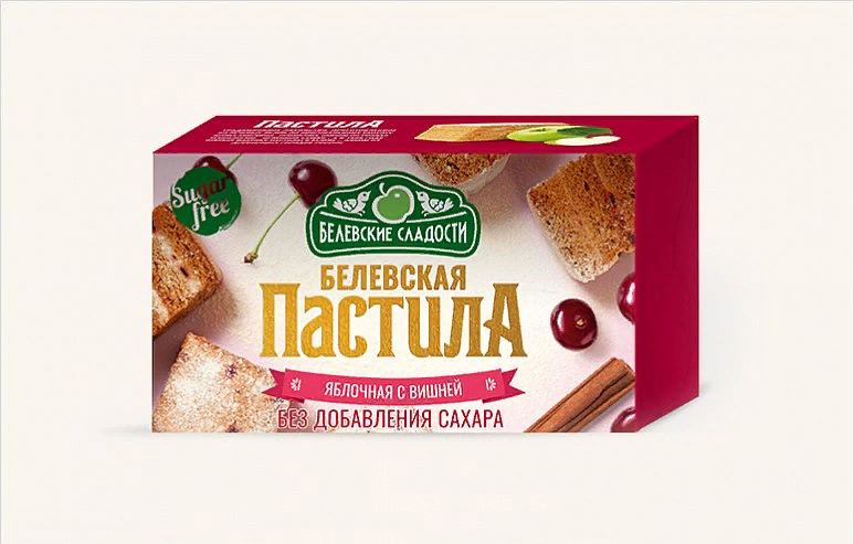  Пастила  200г диетическая С ВИШНЕЙ, НОВЫЙ ФОРМАТ (4 шт по 50гр)    в Чехове