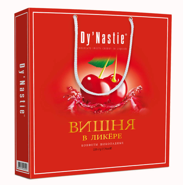№3 Династия Сумка Конфеты "Вишня в ликере", 220г  в Чехове